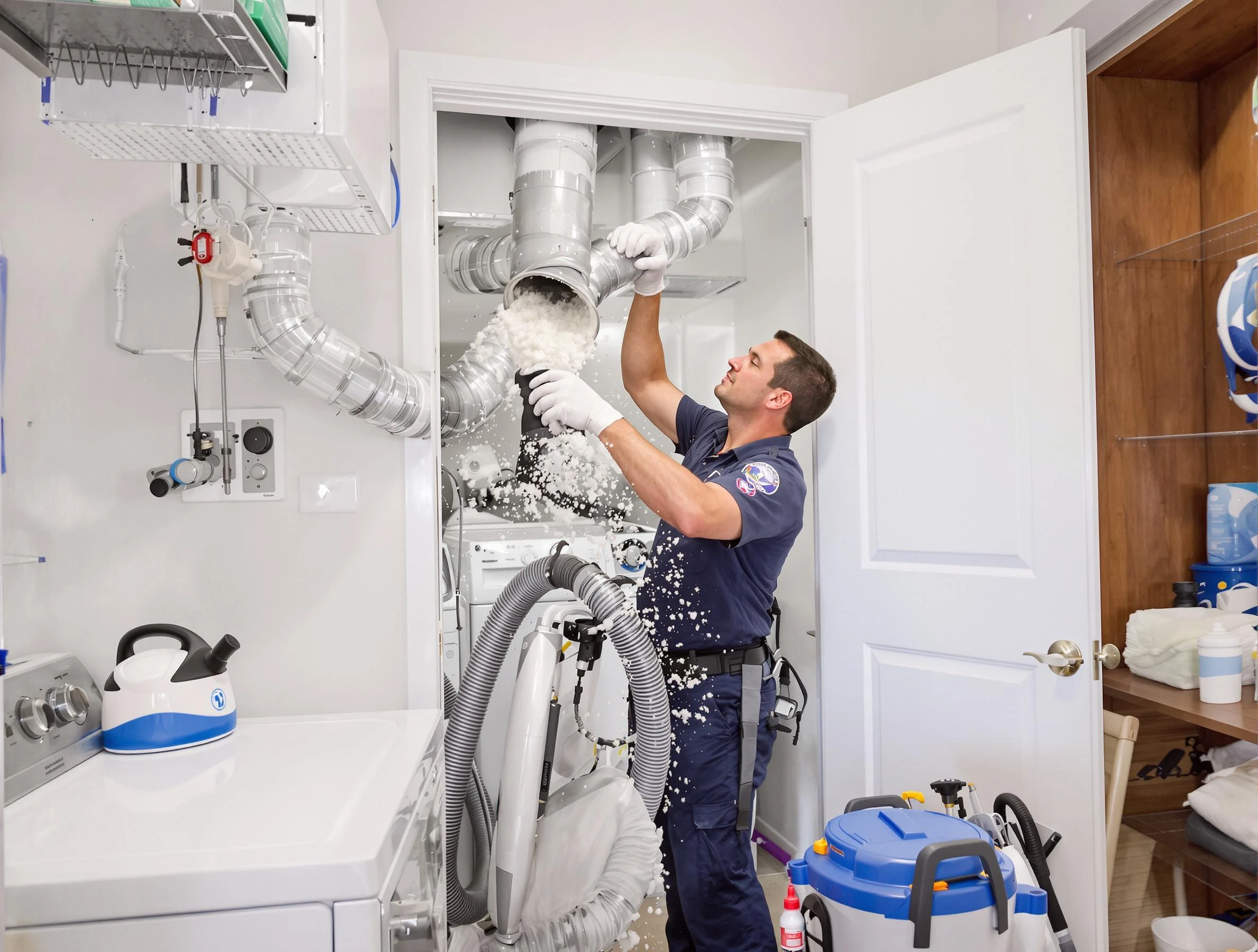 Mead Dryer Vent Cleaning technician delivering thorough residential dryer vent cleaning service in Mead